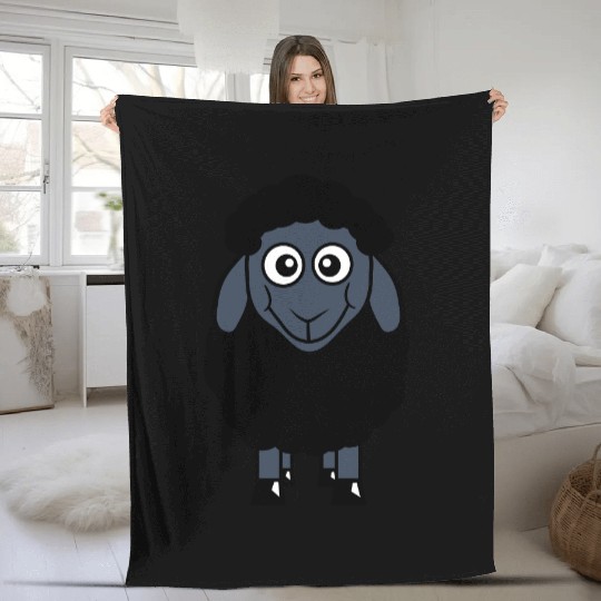 Black Sheep Small Cute Funny Lamb Cool Comic Sweet Fleece Blankets