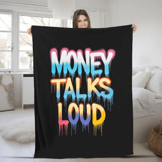 Money Talks Art Fleece Blankets