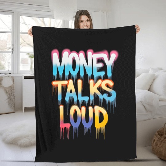 Money Talks Art Fleece Blankets