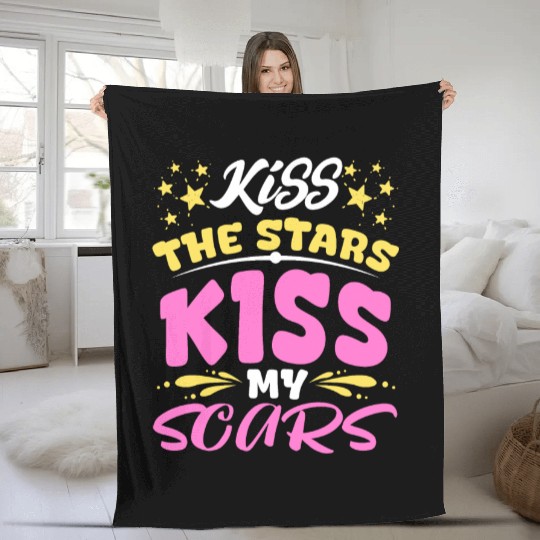 Inspiring Kiss the Stars, Embrace Your Scars Fleece Blankets