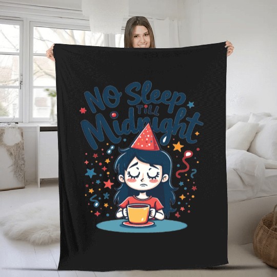 No Sleep Till Midnight Fleece Blankets