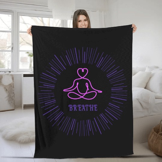 Breathe | Yoga Pose Fleece Blankets