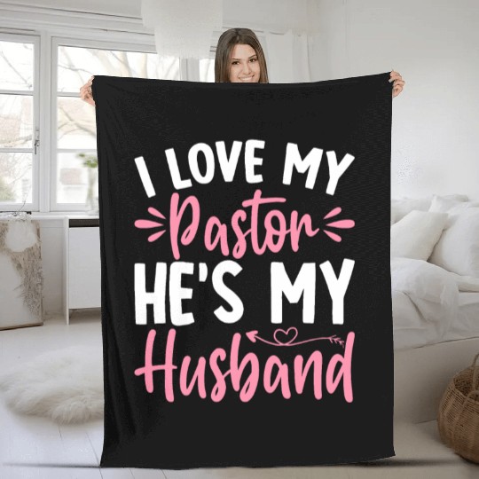 Pastor My Husband Christian Church Leader Husband Fleece Blankets