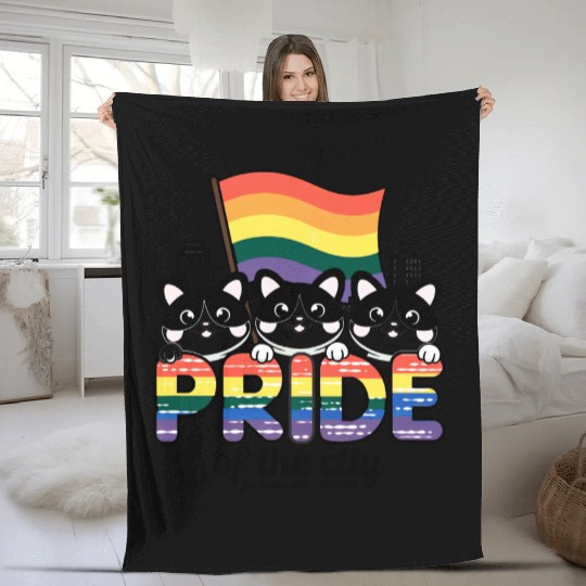 Pride of Jacksonville City Florida USA Rainbow Fla Fleece Blankets