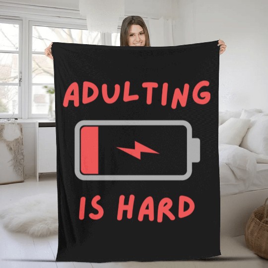 Adulting is hard Fleece Blankets