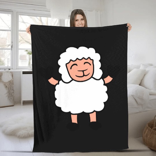 Sheep Baby Standing Cute Cute Lamb Child Happy Fun Fleece Blankets