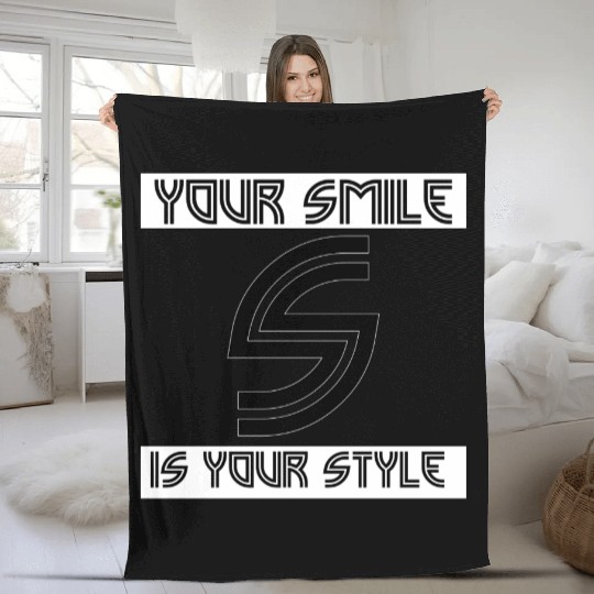Your smile is your style Fleece Blankets