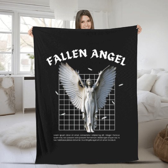 Embrace the Mystique of Fallen Angel Vintage Fleece Blankets