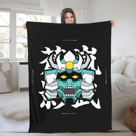 SEKMOLAI - Samurai Teal Fleece Blankets