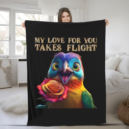 Love Takes Flight Fleece Blankets