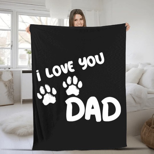 I Love You Dad Puppy Love for dark Fleece Blankets