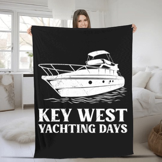 KEY-WEST YACHTING DAYS Florida Keys Sunshine-State Fleece Blankets