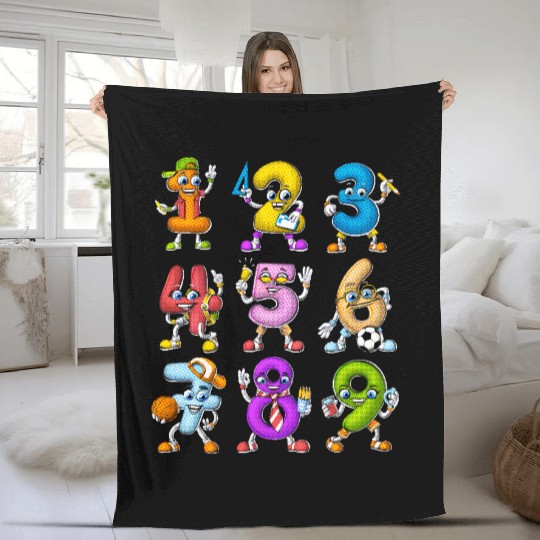 Math Numbers Fleece Blankets