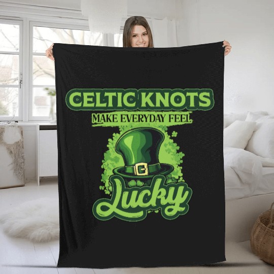 Celtic Knots Make Everyday Feel Lucky St Patricks Fleece Blankets