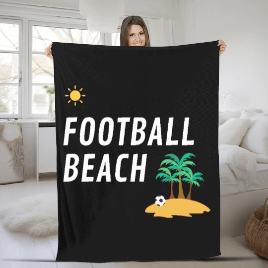 Sunset Football Beach Fleece Blankets