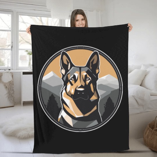 German Shepherd in Nature Fleece Blankets