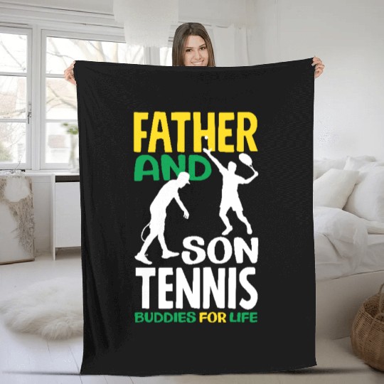 Father And Son Tennis Buddies For Life Fleece Blankets