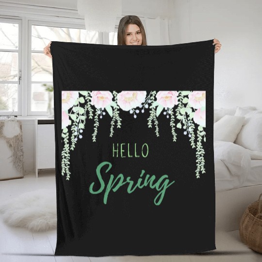 Hello Spring Fleece Blankets