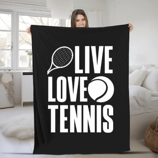 Live Love Tennis Passionate Lifestyle Fleece Blankets