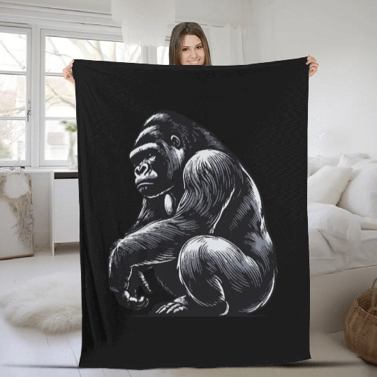 Gorilla Fleece Blankets