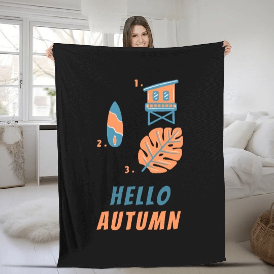 Hello Autumn Travel Fleece Blankets