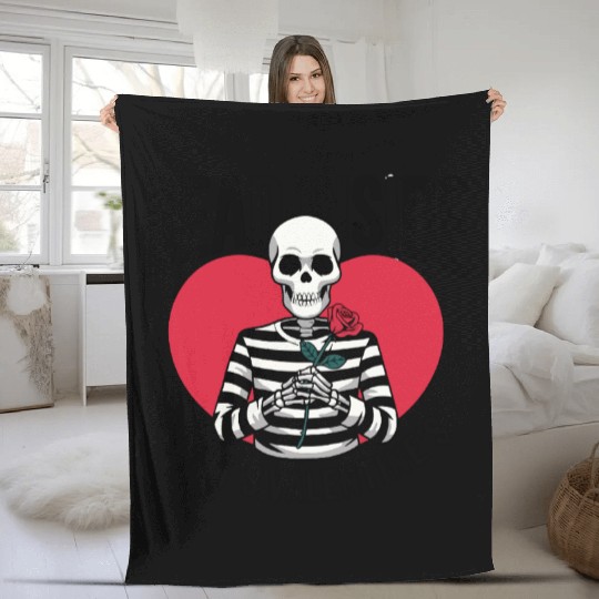 Dead Inside But It's Valentine's | Funny Valentine Fleece Blankets