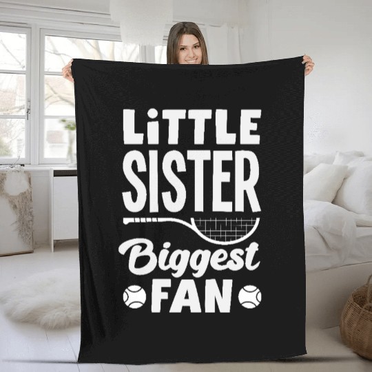 Little Sister Tennis Biggest Fan Fleece Blankets