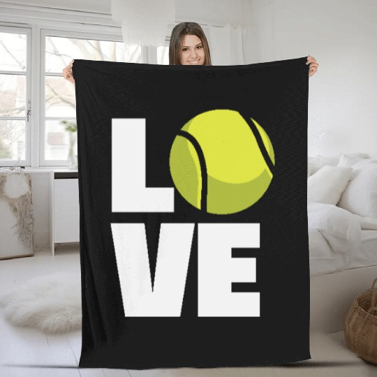 Love Tennis Enthusiast Graphic Appeal Fleece Blankets