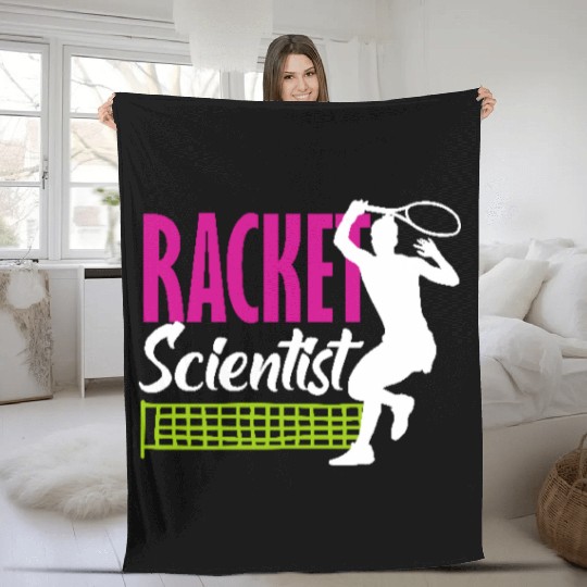 Racket Scientist Tennis Enthusiast Design Fleece Blankets