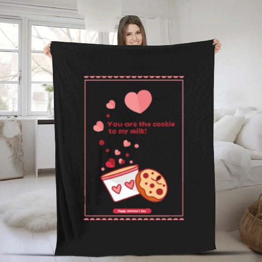 Valentine's Day: You Are The Biscuit For My Milk! Fleece Blankets