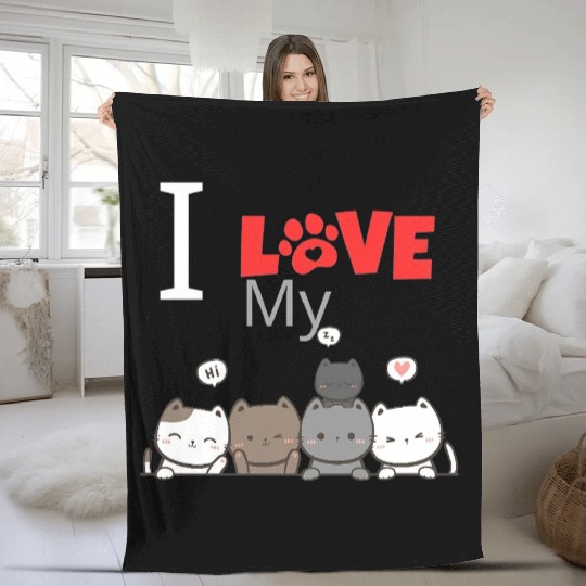 Cat Lover Fleece Blankets