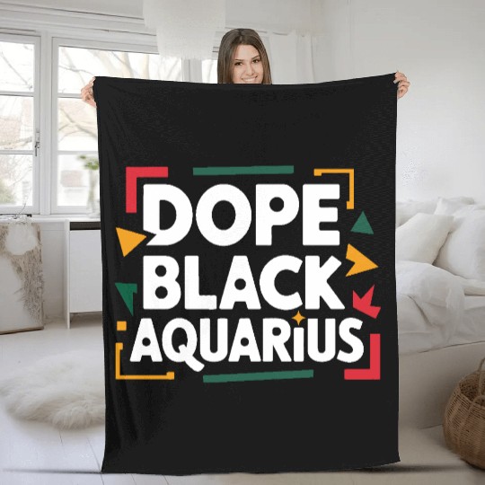 Dope Black Aquarius Fleece Blankets