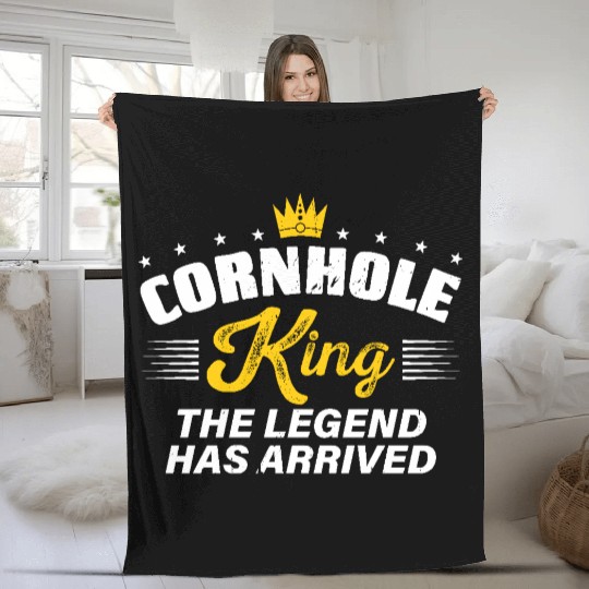 Cornhole King THE LEGEND HAS ARRIVED Cornhole Gift Fleece Blankets
