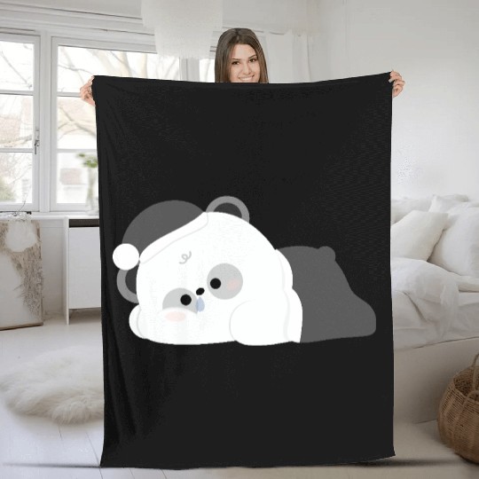 Tired Panda Fleece Blankets