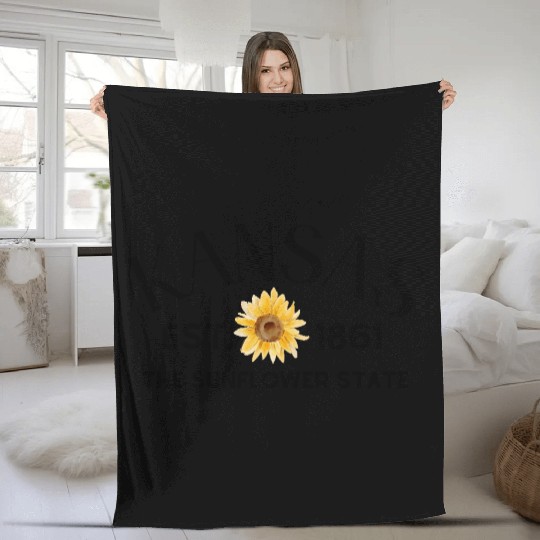 Sunflower Burst Botanical Design Fleece Blankets