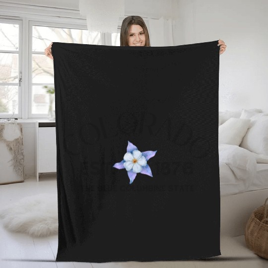 Delicate Blue Flower Portrait Fleece Blankets