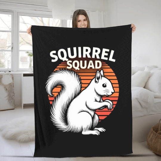 Squirrel Squad Funny Lover Fleece Blankets