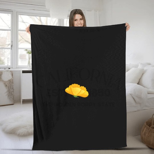 California Poppy State Gift Fleece Blankets