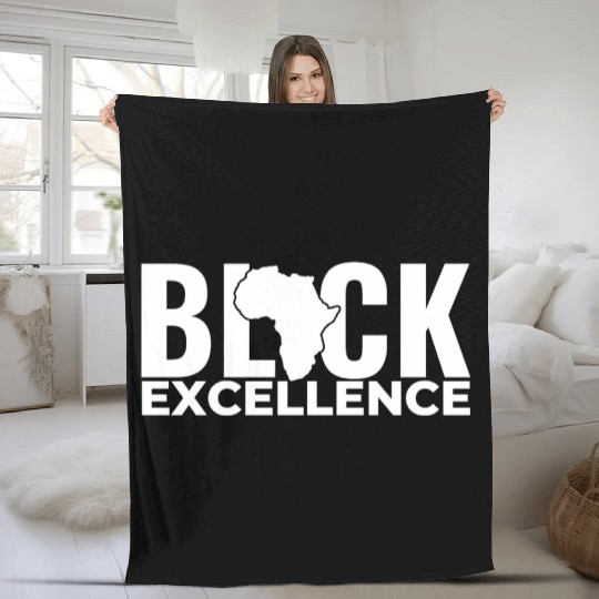 Black Excellence Fleece Blankets