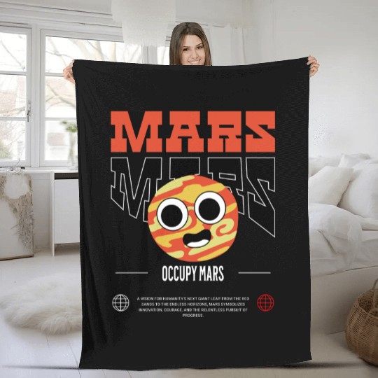 Occupy Mars – Explore the Red Planet Fleece Blankets