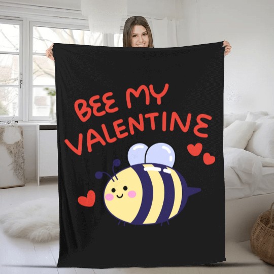 Bee my Valentine Fleece Blankets