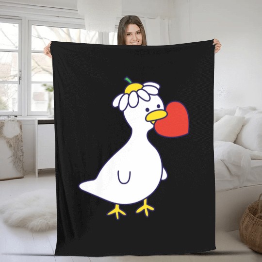 Silly Goose in Love Fleece Blankets