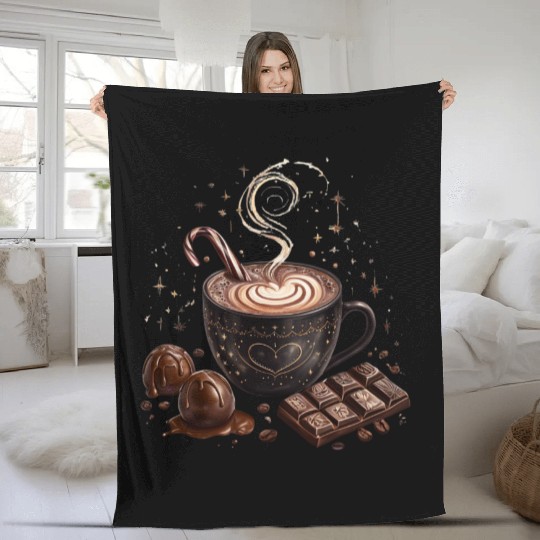 Cozy Hot Chocolate with Sweet Treats Fleece Blankets