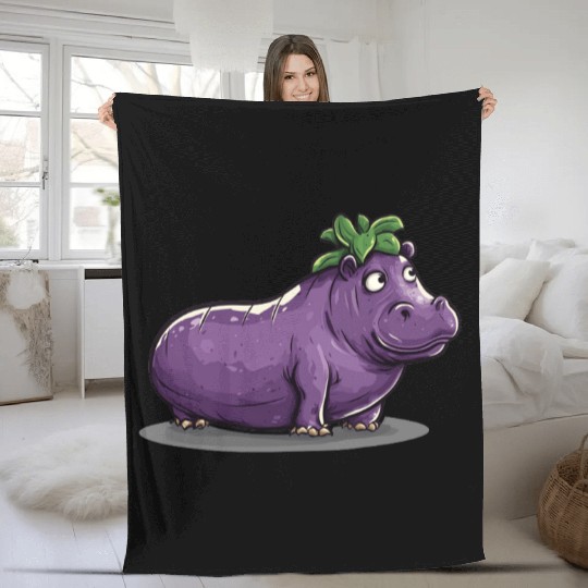 Hip Eggplant Fleece Blankets