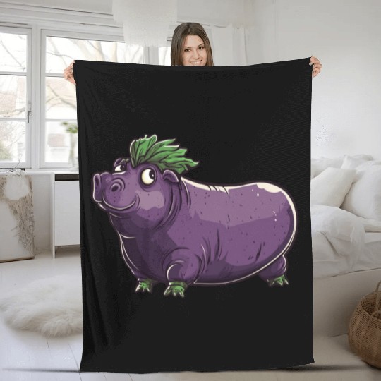 Hip Eggplant Fleece Blankets