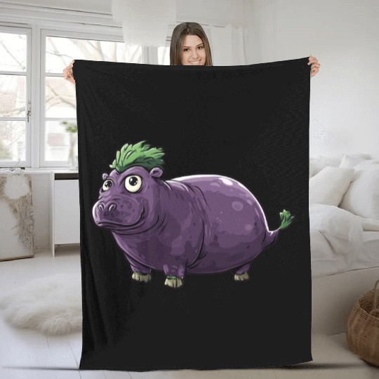Hip Eggplant Fleece Blankets