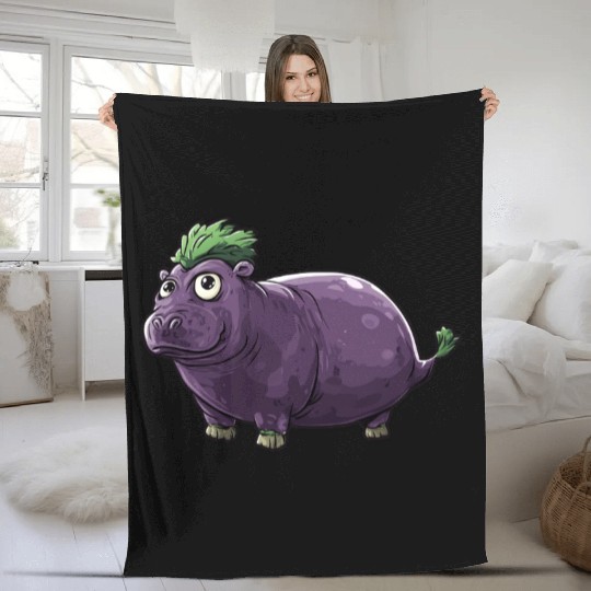Hip Eggplant Fleece Blankets