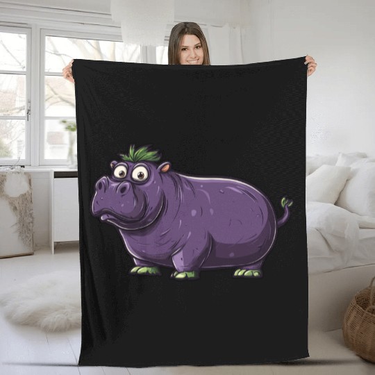 Hip Eggplant Fleece Blankets