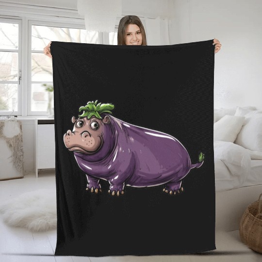 Hip Eggplant Fleece Blankets