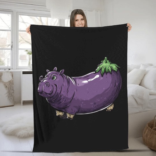 Hip Eggplant Fleece Blankets